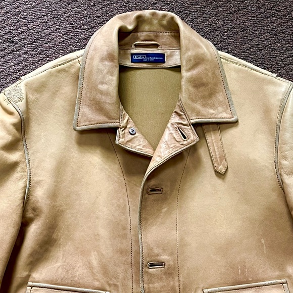 🔴SOLD🔴 Vintage distressed leather Polo Ralph Lauren repro A-1 flight jacket - Picture 4 of 15